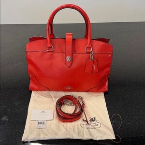 Coach Mercer 35 (Large) in Carmine Leather Satchel